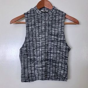 Chloe + Katie Mock Neck Sleeveless Knit Crop Top